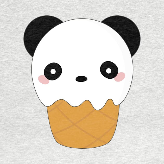 Kawaii Cute Ice Cream Panda T-Shirt by happinessinatee